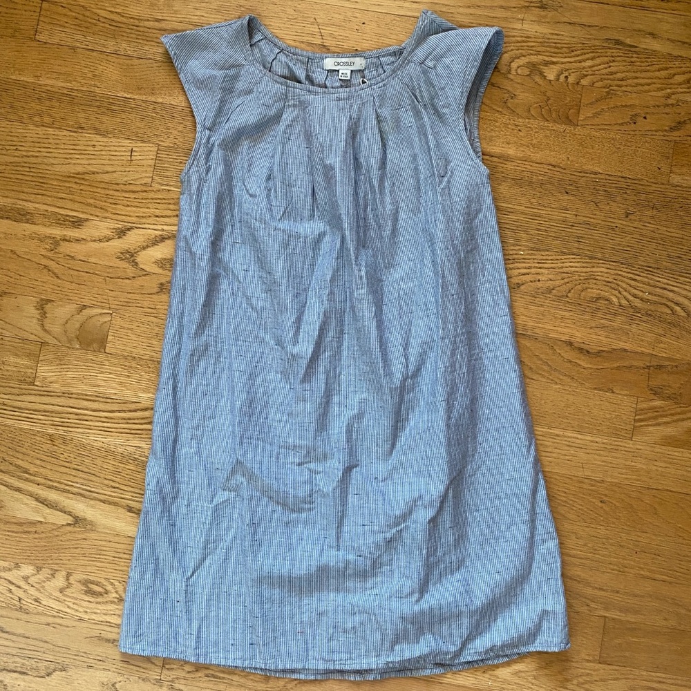 CROSSLEY Italian cotton striped light blue dress - XS (NWT)